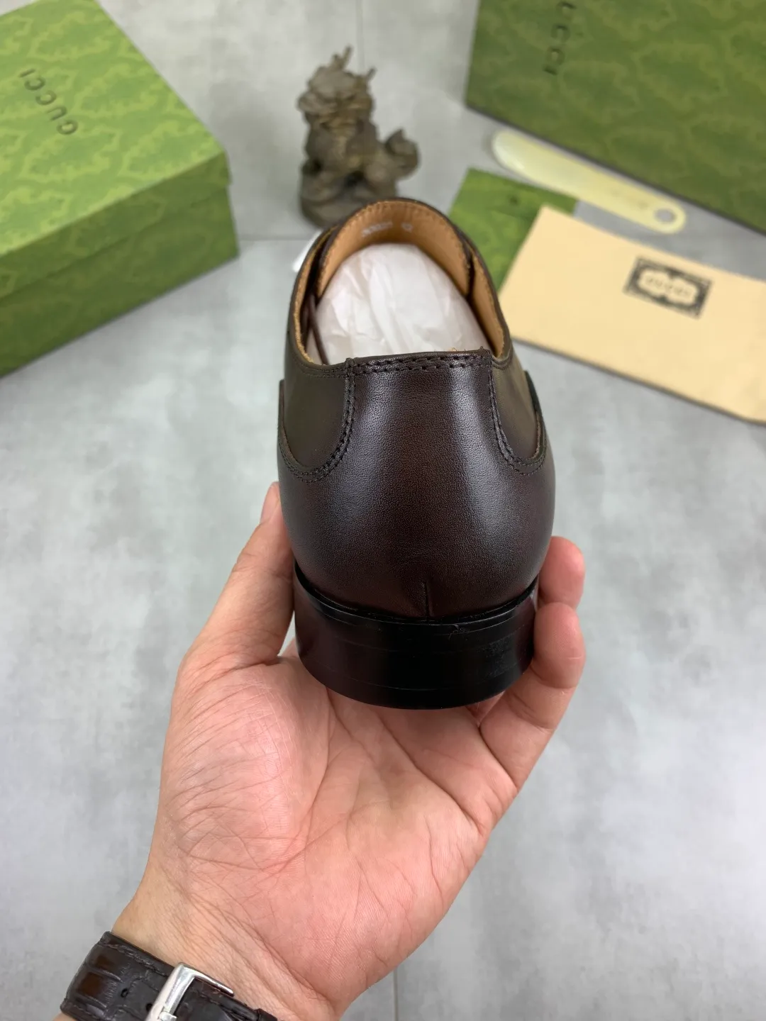 Men's men's shoes 💰P640 [New style] Water dyed cowhide 💰💎💎💎 [Gucci] GUCCI high-end men's formal business leather shoes, original order 1:1! Original imported high-end open-edge beaded calfskin, original metal buckle, imported first-layer cowhide lining for feet. Original high-end outsole, men's shoe size: 39-44 (45 customized) black and brown colors available